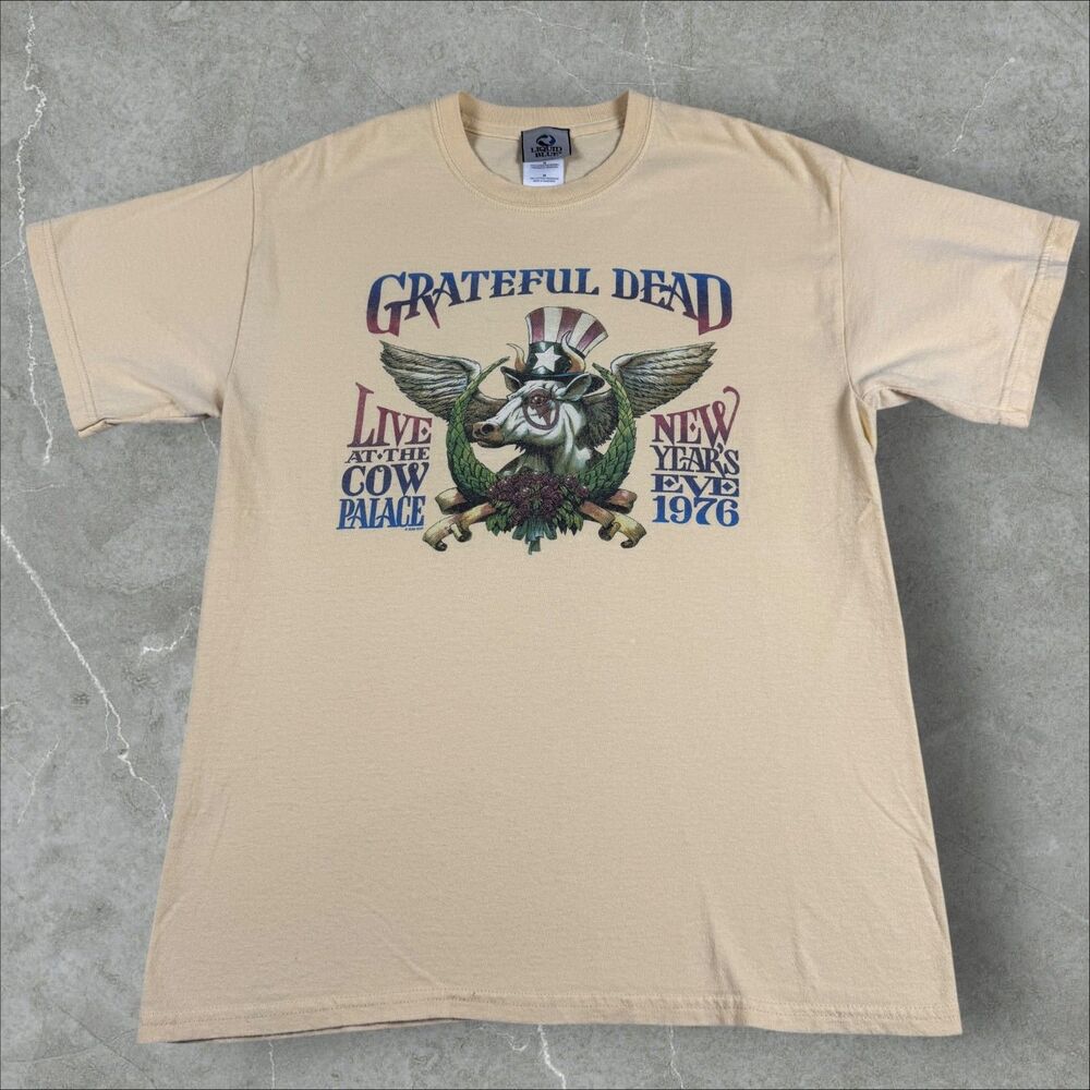 VTG Y2K Liquid Blue Grateful Dead Live At the Cow Palace NYE 1976 Grey Tag - Med